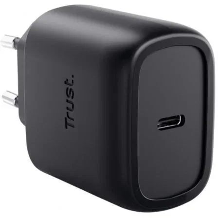 CARGADOR PARED/VIAJE USB-C 45W MAXO NEGRO TRUST